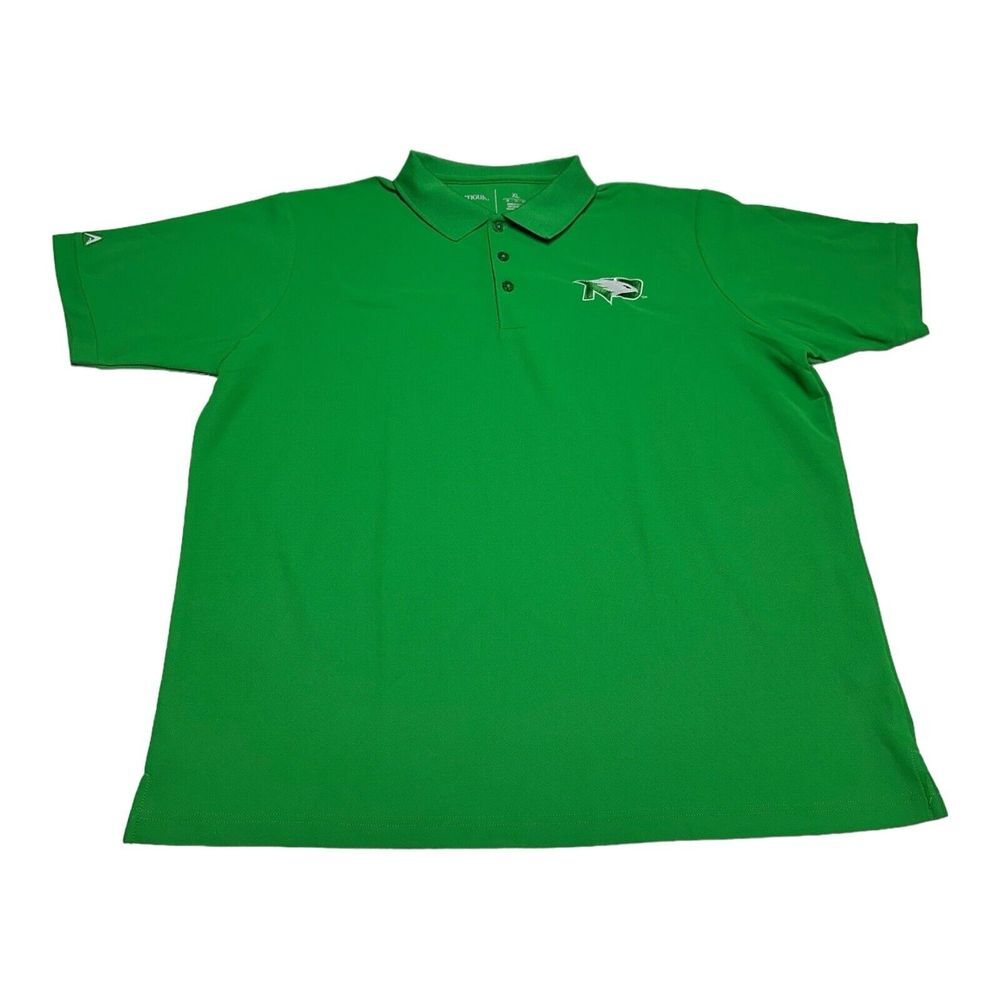 Antigua North Dakota Fighting Hawks Polo Shirt Men's Size XL Golf Green NCAA